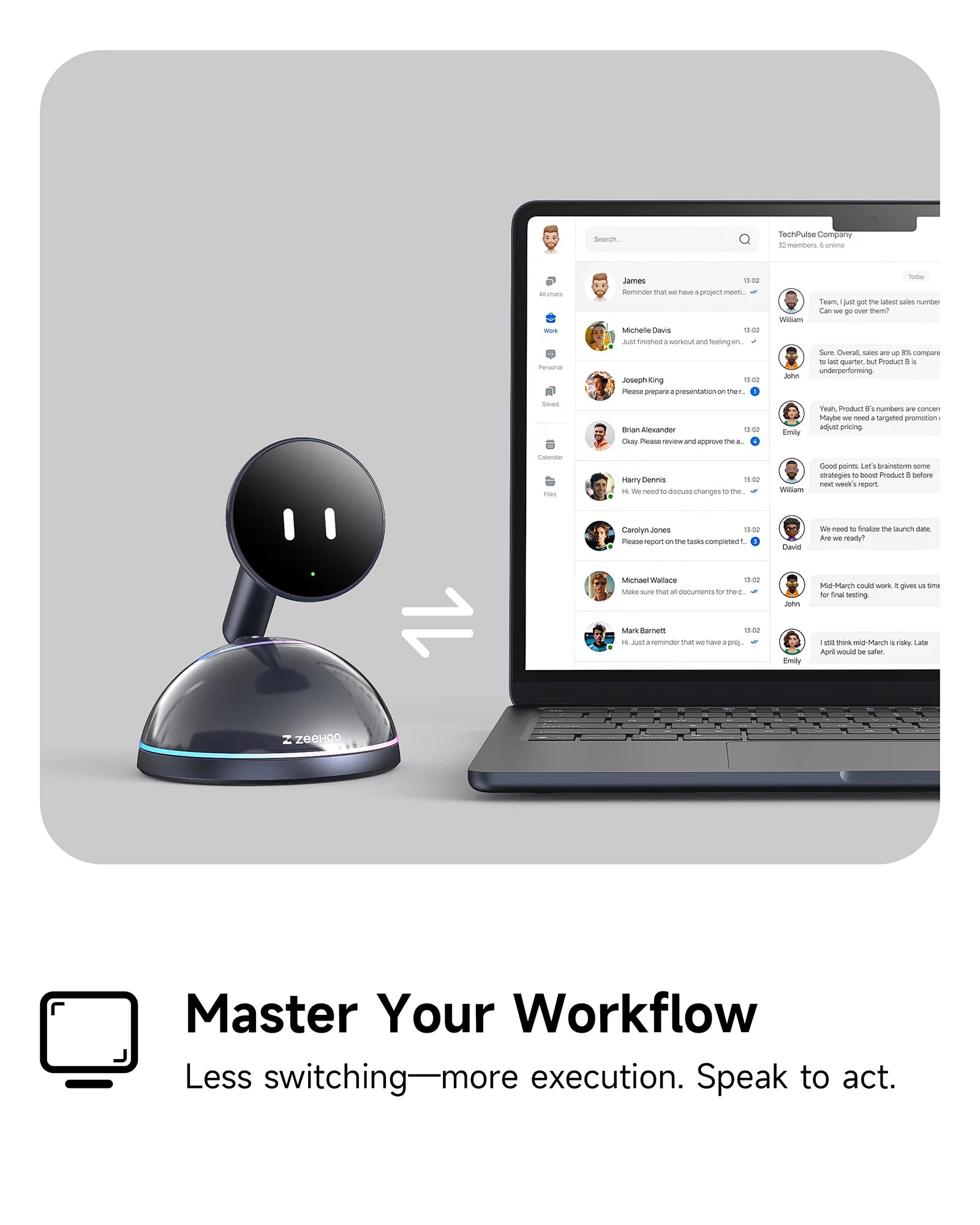 Pre-order the ZEEHOO AIPAL DOCK Real-Time Ai Voice Productivity Companion